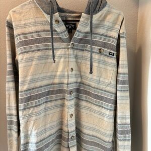 Men’s Billabong Flannel Hooded Shirt Small